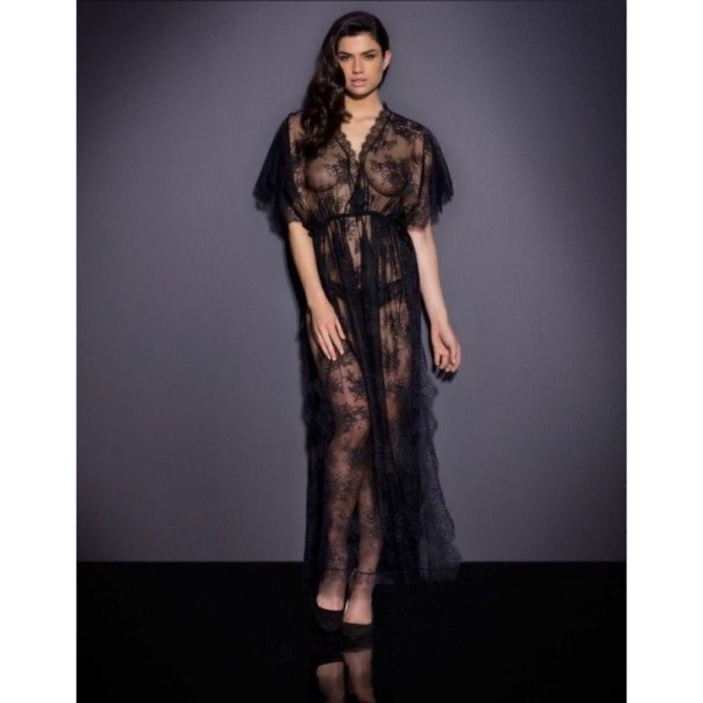 NWOT Agent Provocateur Black Lace Fionna Kaftan size S/M - Picture 3 of 12